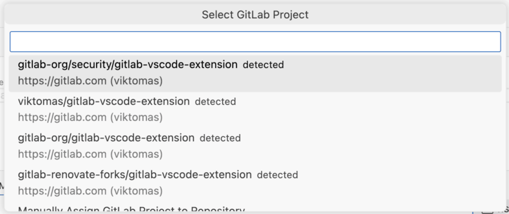 select project-account combination